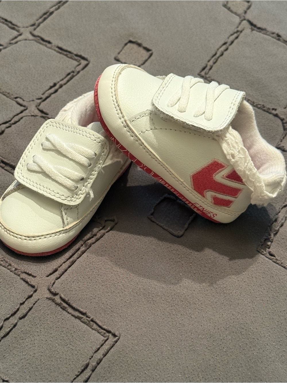Etnies White and Pink Baby Walker Sneakers